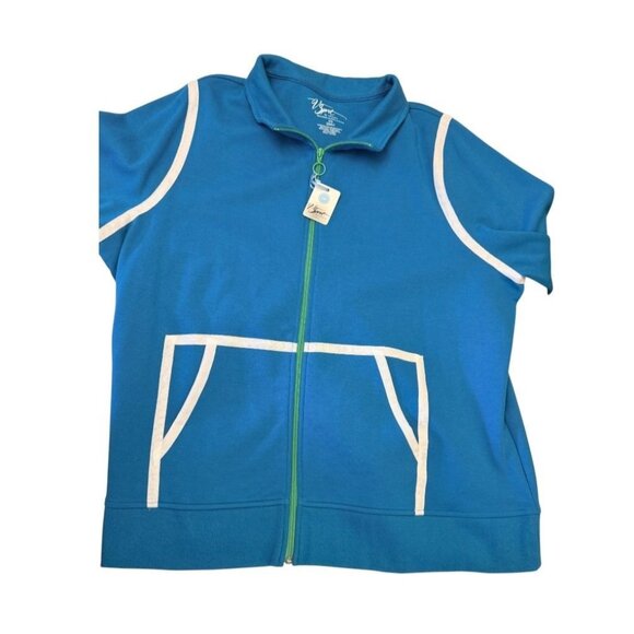 V Sport by Venezia Jackets & Blazers - V Sport By Venezia Blue White Trim Full Zip Athletic Jacket Size 22/24